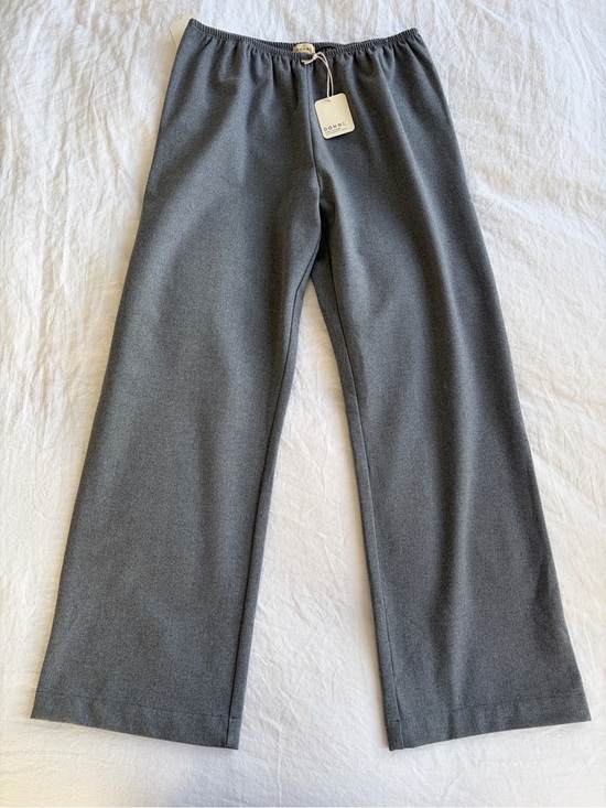 DONNI. Pants - NWT Donni The Flannel Simple Pants Elastic Waist Pull On Trousers Heather Grey